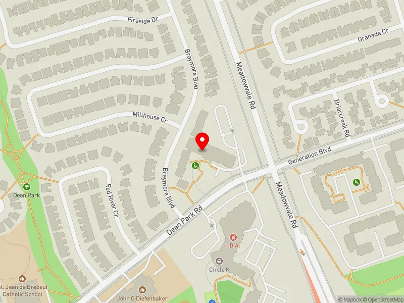 RentSafeTO apartment evaluation map view of 1 DEAN PARK RD in Scarborough-Rouge Park, Toronto