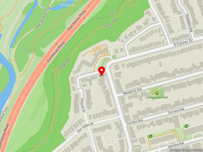 RentSafeTO apartment evaluation map view of 1 FERNWOOD GDNS in Toronto-Danforth, Toronto