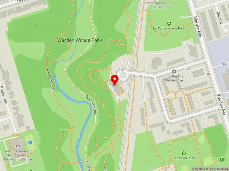 RentSafeTO apartment evaluation map view of 1 FIRVALLEY CRT in Scarborough Southwest, Toronto