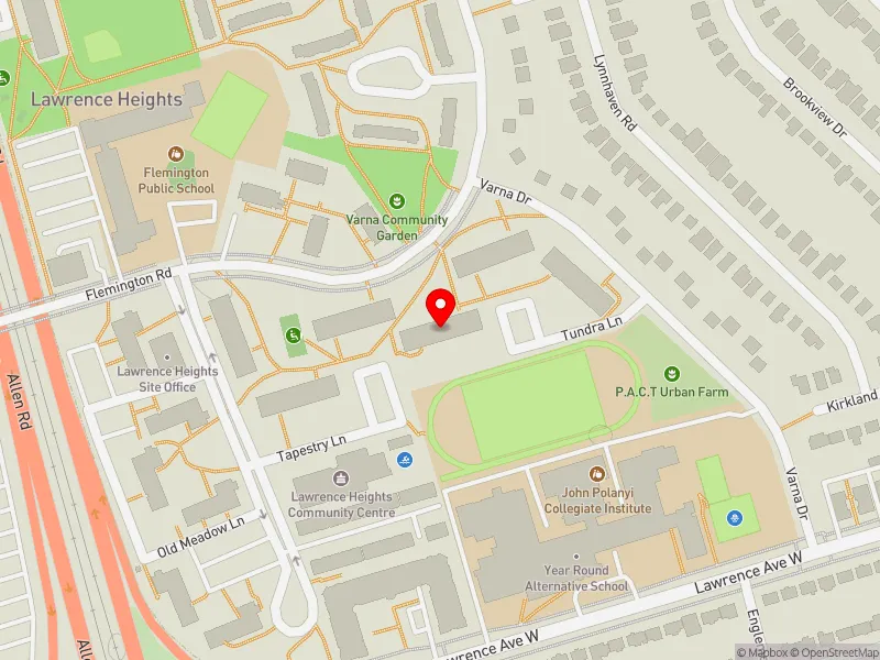 RentSafeTO apartment evaluation map view of 1 FLEMINGTON RD in Eglinton-Lawrence, Toronto