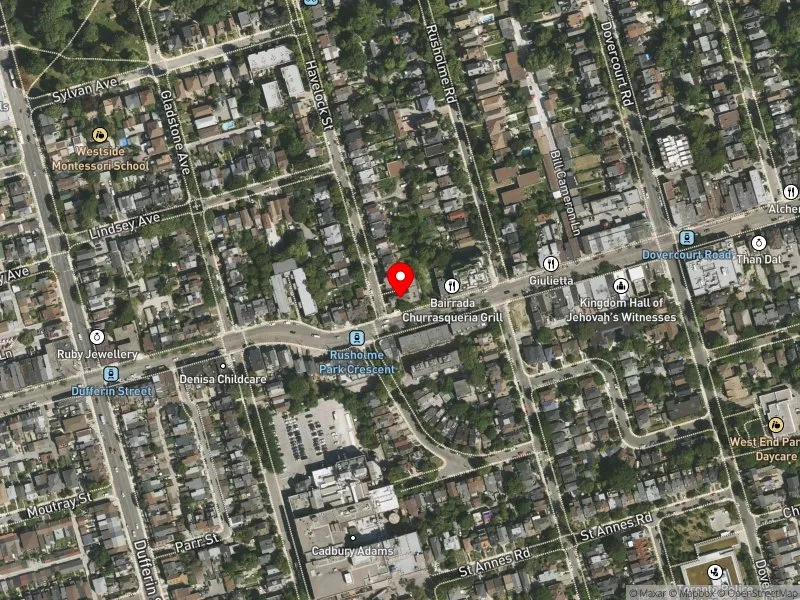 RentSafeTO apartment evaluation satellite view of 1 HAVELOCK ST in Davenport, Toronto
