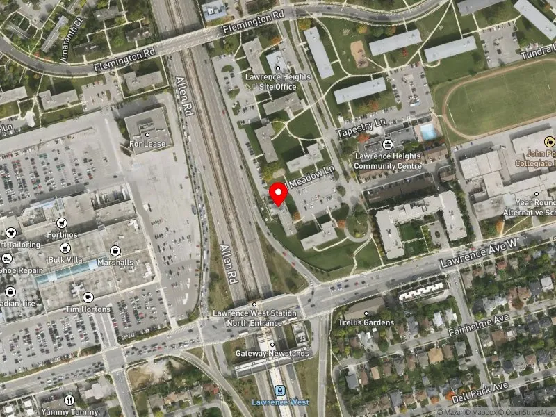 RentSafeTO apartment evaluation satellite view of 1 OLD MEADOW LANE in Eglinton-Lawrence, Toronto