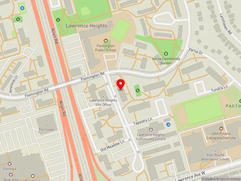 RentSafeTO apartment evaluation map view of 1 REPLIN RD in Eglinton-Lawrence, Toronto