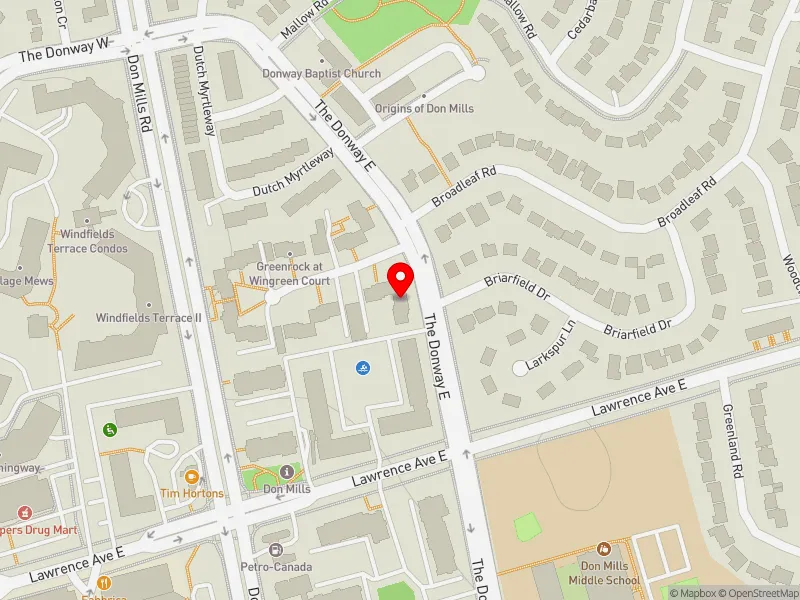 RentSafeTO apartment evaluation map view of 1 WINGREEN CRT in Don Valley East, Toronto
