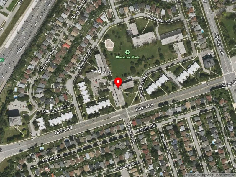 RentSafeTO apartment evaluation satellite view of 10 BLACKFRIAR AVE in Etobicoke North, Toronto