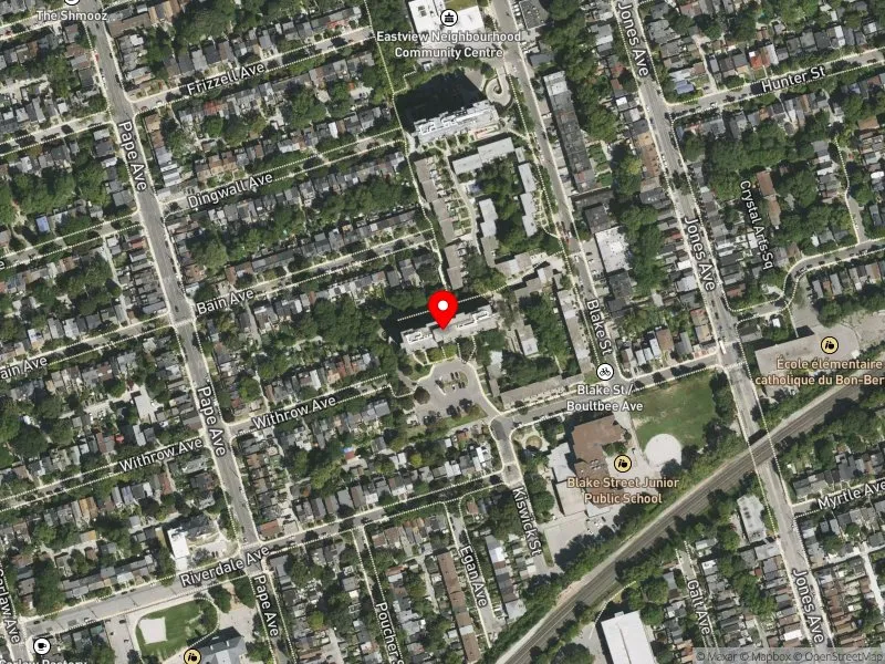 RentSafeTO apartment evaluation satellite view of 10 BOULTBEE AVE in Toronto-Danforth, Toronto