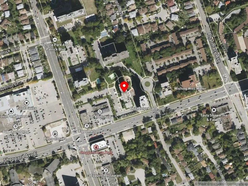 RentSafeTO apartment evaluation satellite view of 10 CHICHESTER PL in Scarborough-Agincourt, Toronto