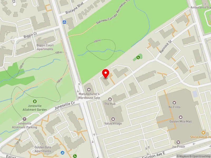RentSafeTO apartment evaluation map view of 10 CRAIGTON DR in Scarborough Centre, Toronto