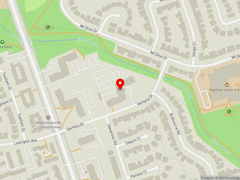RentSafeTO apartment evaluation map view of 10 GARFELLA DR in Etobicoke North, Toronto