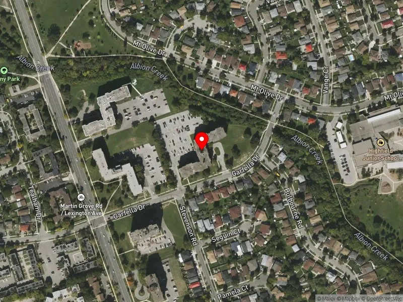 RentSafeTO apartment evaluation satellite view of 10 GARFELLA DR in Etobicoke North, Toronto