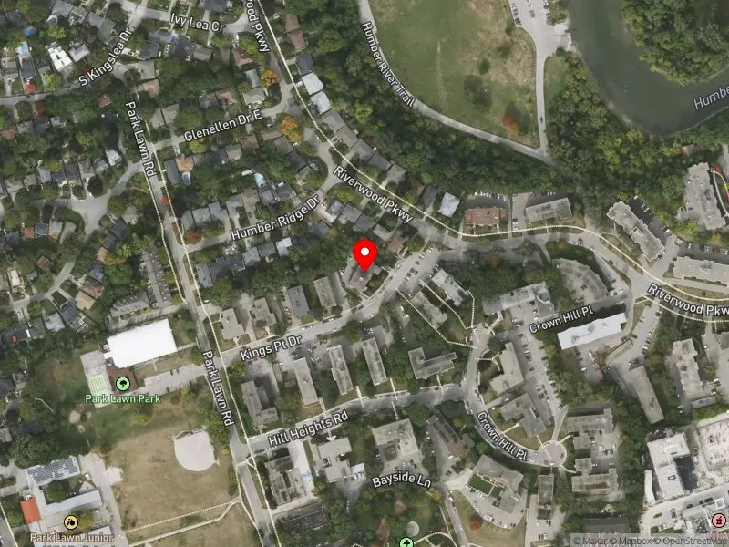 RentSafeTO apartment evaluation satellite view of 10 KINGS POINT DR in Etobicoke-Lakeshore, Toronto