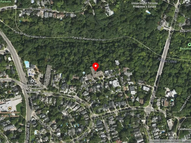 RentSafeTO apartment evaluation satellite view of 10 LAMPORT AVE in University-Rosedale, Toronto