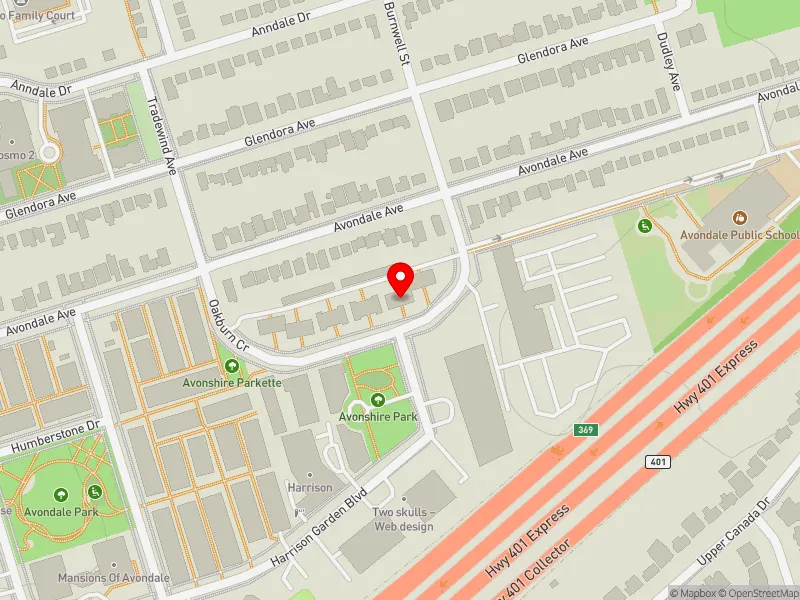 RentSafeTO apartment evaluation map view of 10 OAKBURN CRES in Willowdale, Toronto