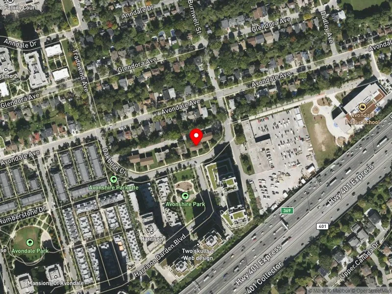 RentSafeTO apartment evaluation satellite view of 10 OAKBURN CRES in Willowdale, Toronto