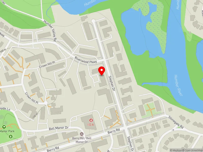 RentSafeTO apartment evaluation map view of 10 RIVERWOOD PKWY in Etobicoke-Lakeshore, Toronto