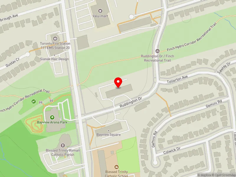 RentSafeTO apartment evaluation map view of 10 RUDDINGTON DR in Don Valley North, Toronto
