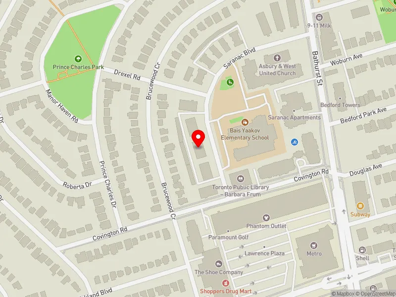 RentSafeTO apartment evaluation map view of 10 SARANAC BLVD in Eglinton-Lawrence, Toronto