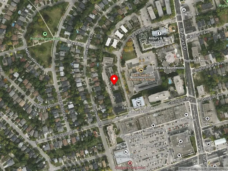 RentSafeTO apartment evaluation satellite view of 10 SARANAC BLVD in Eglinton-Lawrence, Toronto