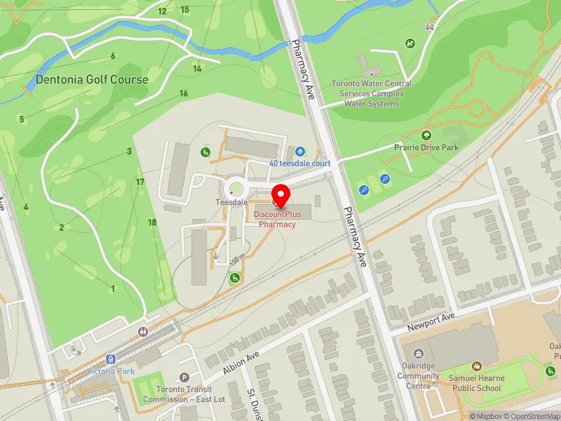 RentSafeTO apartment evaluation map view of 10 TEESDALE PL in Scarborough Southwest, Toronto