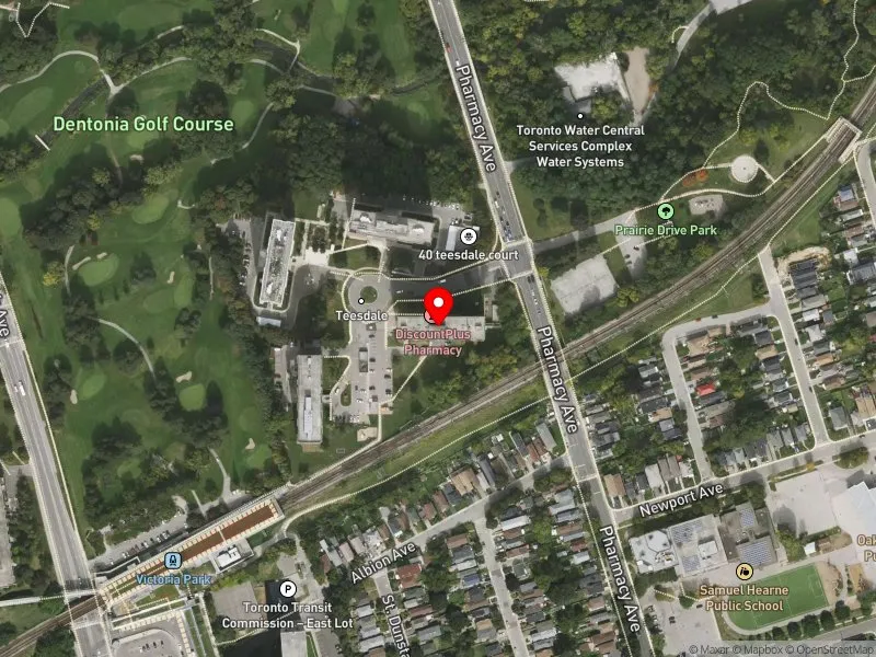 RentSafeTO apartment evaluation satellite view of 10 TEESDALE PL in Scarborough Southwest, Toronto