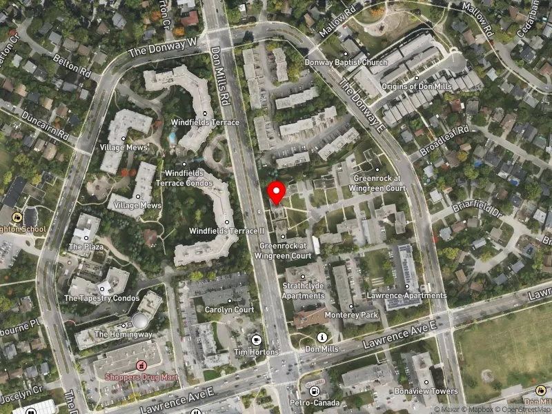 RentSafeTO apartment evaluation satellite view of 10 WINGREEN CRT in Don Valley East, Toronto