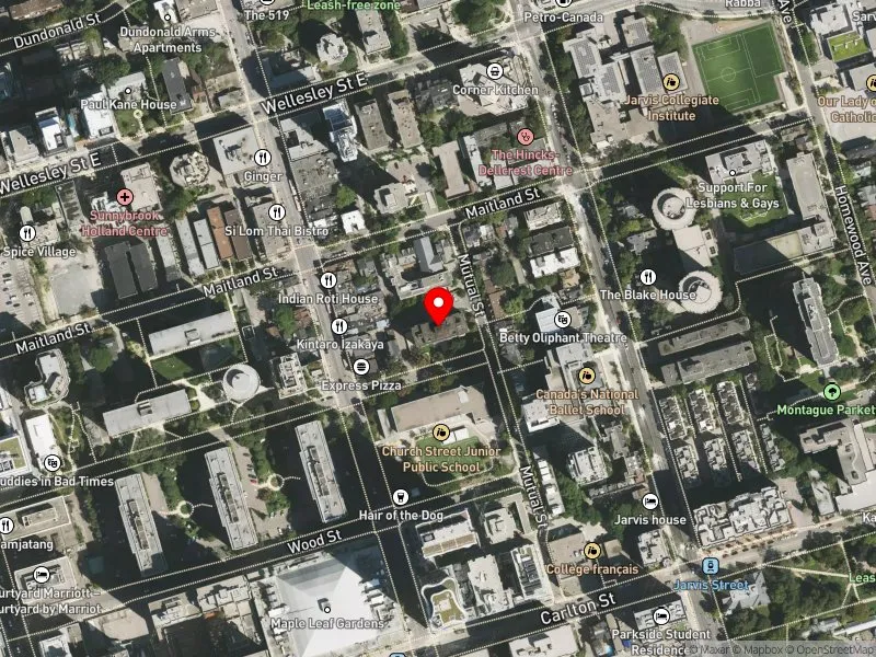 RentSafeTO apartment evaluation satellite view of 100 ALEXANDER ST in Toronto Centre, Toronto