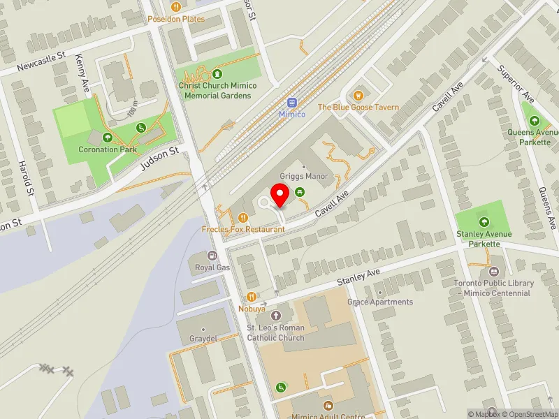 RentSafeTO apartment evaluation map view of 100 CAVELL AVE in Etobicoke-Lakeshore, Toronto