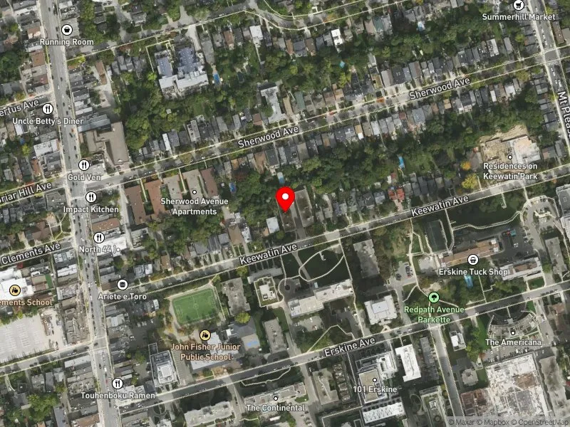 RentSafeTO apartment evaluation satellite view of 100 KEEWATIN AVE in Don Valley West, Toronto