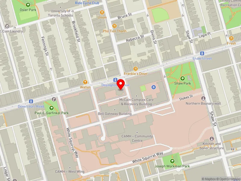RentSafeTO apartment evaluation map view of 100 LOWER OSSINGTON AVE in Spadina-Fort York, Toronto