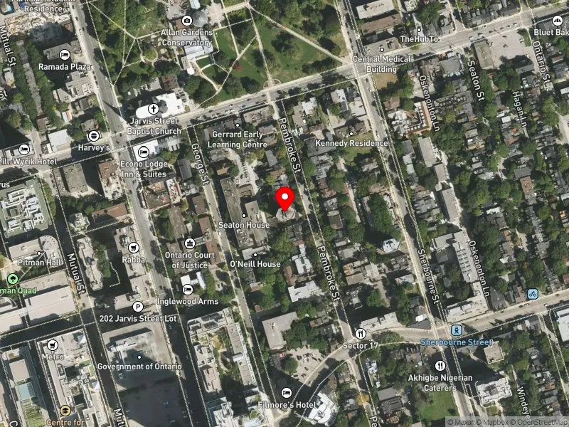 RentSafeTO apartment evaluation satellite view of 100 PEMBROKE ST in Toronto Centre, Toronto