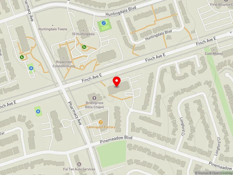 RentSafeTO apartment evaluation map view of 100 SPRUCEWOOD CRT in Scarborough-Agincourt, Toronto