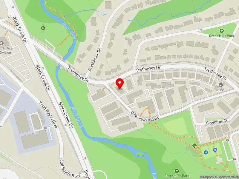 RentSafeTO apartment evaluation map view of 100 TRETHEWEY DR in York South-Weston, Toronto