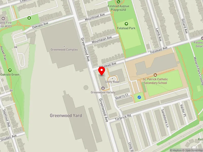 RentSafeTO apartment evaluation map view of 100 UNITY RD in Toronto-Danforth, Toronto