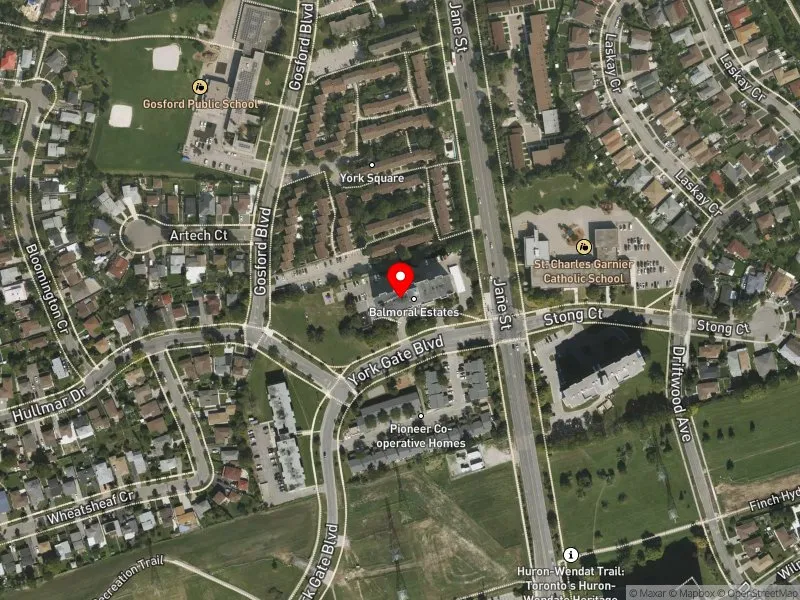 RentSafeTO apartment evaluation satellite view of 100 YORK GATE BLVD in Humber River-Black Creek, Toronto