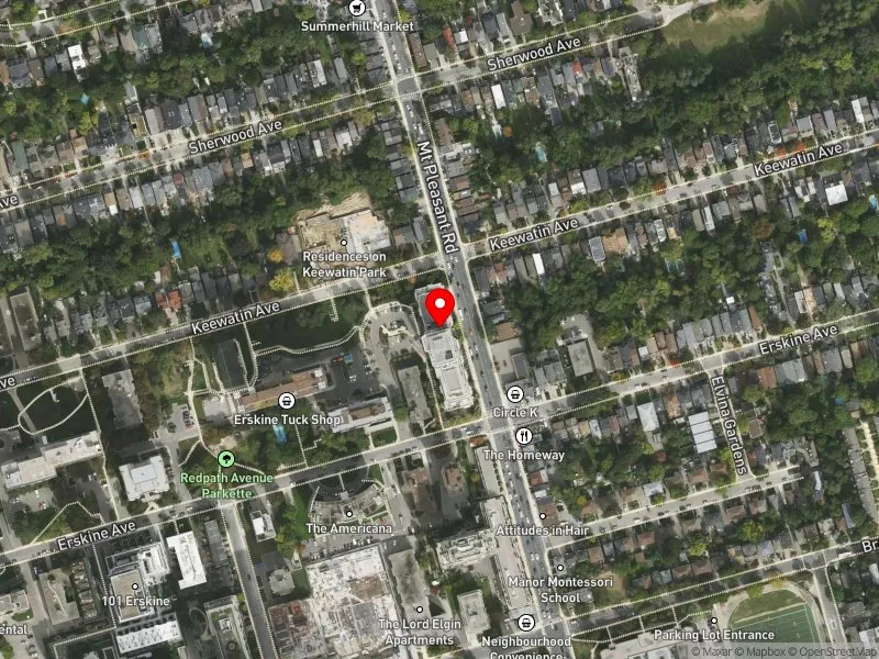 RentSafeTO apartment evaluation satellite view of 1000 MOUNT PLEASANT RD in Don Valley West, Toronto