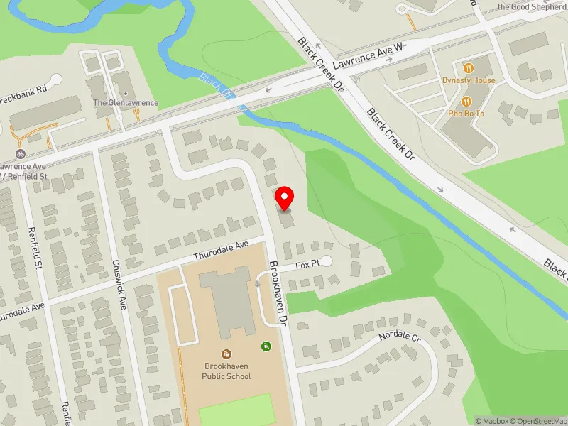 RentSafeTO apartment evaluation map view of 101 BROOKHAVEN DR in York South-Weston, Toronto