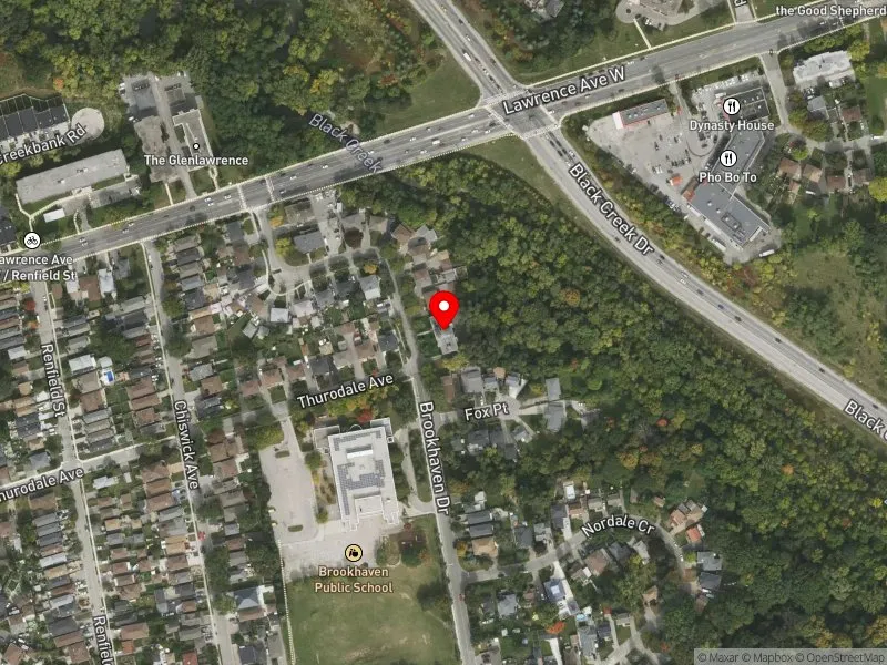 RentSafeTO apartment evaluation satellite view of 101 BROOKHAVEN DR in York South-Weston, Toronto