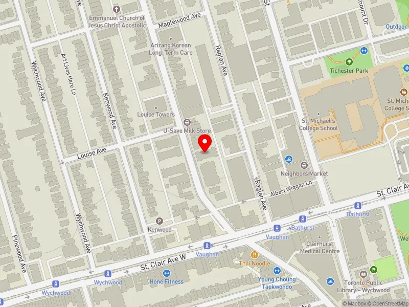 RentSafeTO apartment evaluation map view of 101 VAUGHAN RD in Toronto-St. Paul's, Toronto