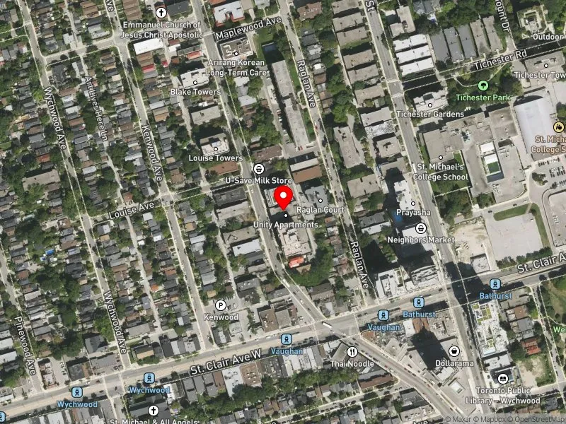RentSafeTO apartment evaluation satellite view of 101 VAUGHAN RD in Toronto-St. Paul's, Toronto