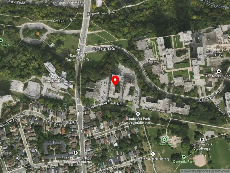 RentSafeTO apartment evaluation satellite view of 102 GOODWOOD PARK CRT in Beaches-East York, Toronto