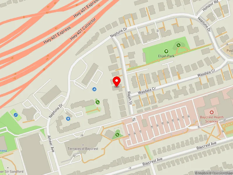 RentSafeTO apartment evaluation map view of 102 RAJAH ST in Eglinton-Lawrence, Toronto