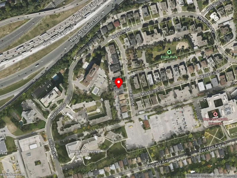 RentSafeTO apartment evaluation satellite view of 102 RAJAH ST in Eglinton-Lawrence, Toronto