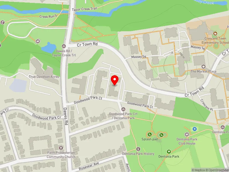 RentSafeTO apartment evaluation map view of 104 GOODWOOD PARK CRT in Beaches-East York, Toronto