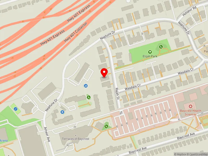 RentSafeTO apartment evaluation map view of 104 RAJAH ST in Eglinton-Lawrence, Toronto