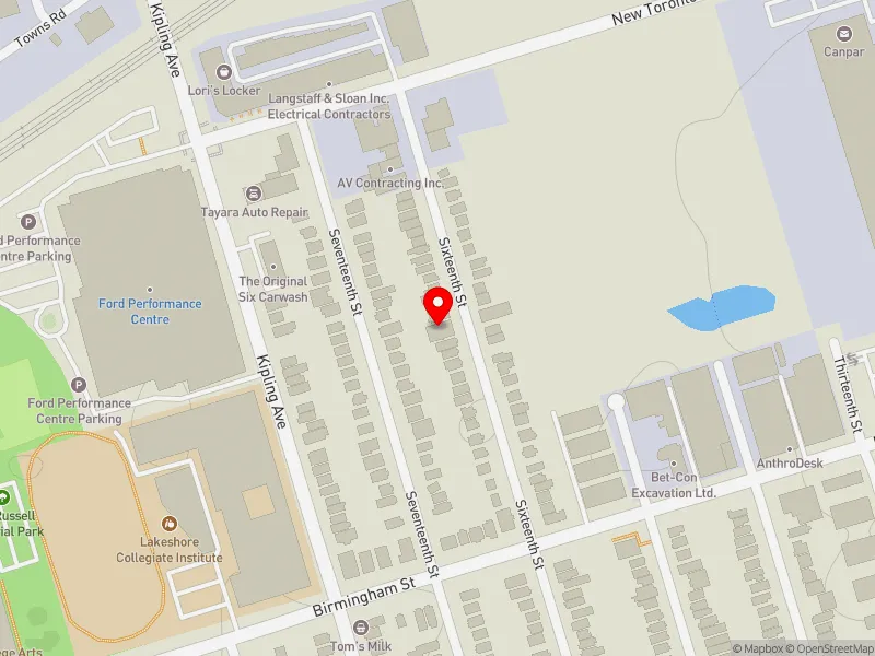 RentSafeTO apartment evaluation map view of 104 SIXTEENTH ST in Etobicoke-Lakeshore, Toronto