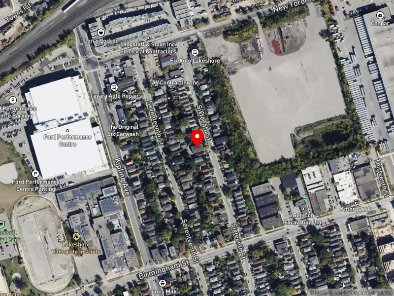 RentSafeTO apartment evaluation satellite view of 104 SIXTEENTH ST in Etobicoke-Lakeshore, Toronto
