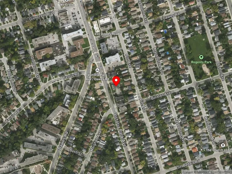 RentSafeTO apartment evaluation satellite view of 1047 VICTORIA PARK AVE in Scarborough Southwest, Toronto