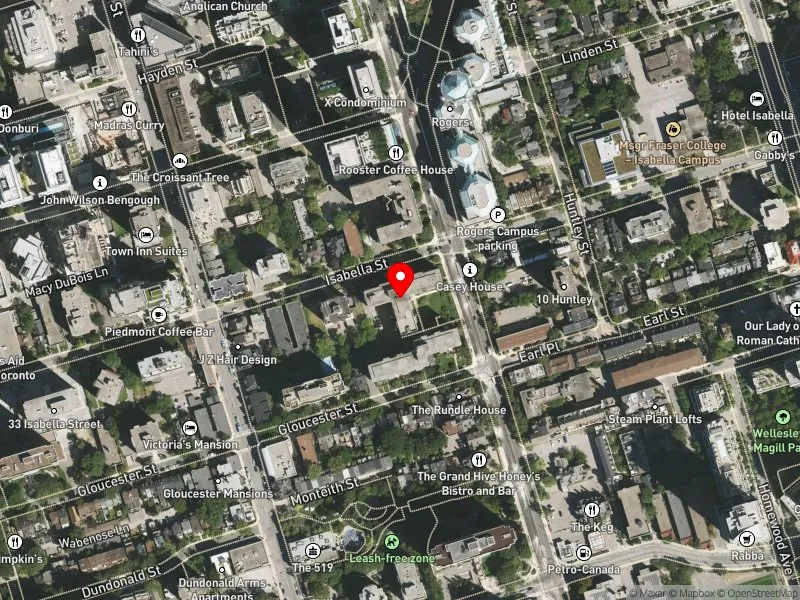 RentSafeTO apartment evaluation satellite view of 105 ISABELLA ST in Toronto Centre, Toronto