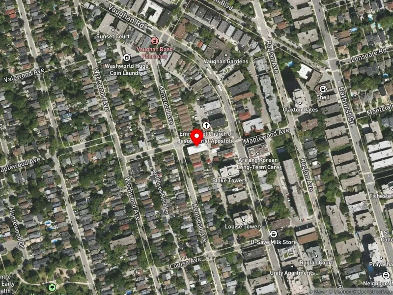 RentSafeTO apartment evaluation satellite view of 105 KENWOOD AVE in Toronto-St. Paul's, Toronto
