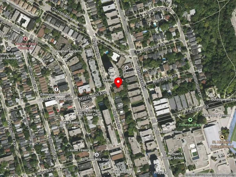 RentSafeTO apartment evaluation satellite view of 105 RAGLAN AVE in Toronto-St. Paul's, Toronto